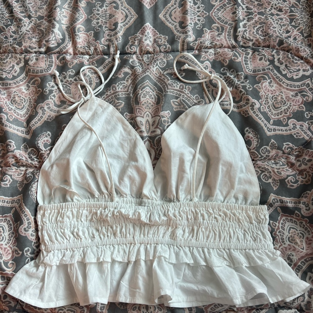 white dressy crop top